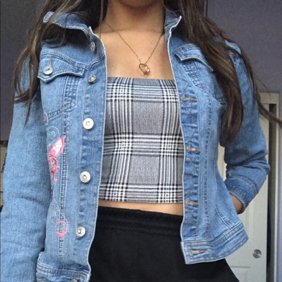 Arizona Jean Company Jackets & Blazers - Light butterfly blue jean jacket